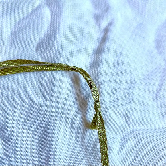 Anthropologie Bright Green Sparkly Adjustable Ribbon Bracelet/Choker - Picture 3 of 4